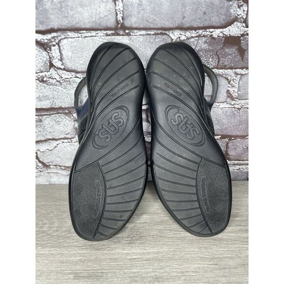 SAS Tripad NUDU Navy Blue Leather Ankle Strap Sandals Women Sz 8.5M US/39EU USA - Picture 10 of 16